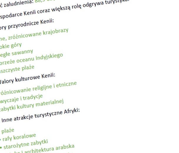 Kenia (gotowa notatka z lekcji)