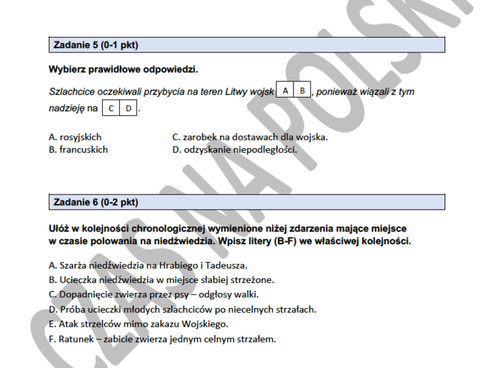 Test – „Pan Tadeusz”, Księga IV