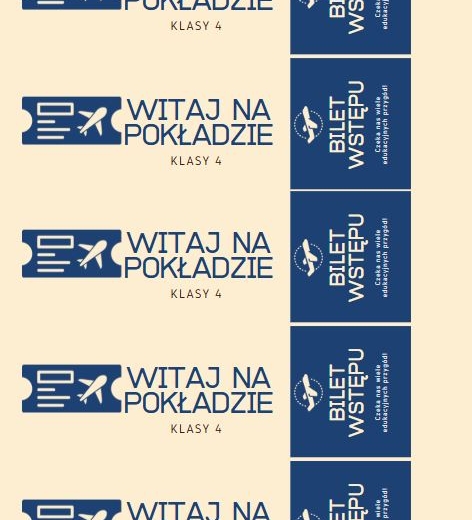 Bilet Wstępu do Klasy 4 (przygotowane do druku - format A4)