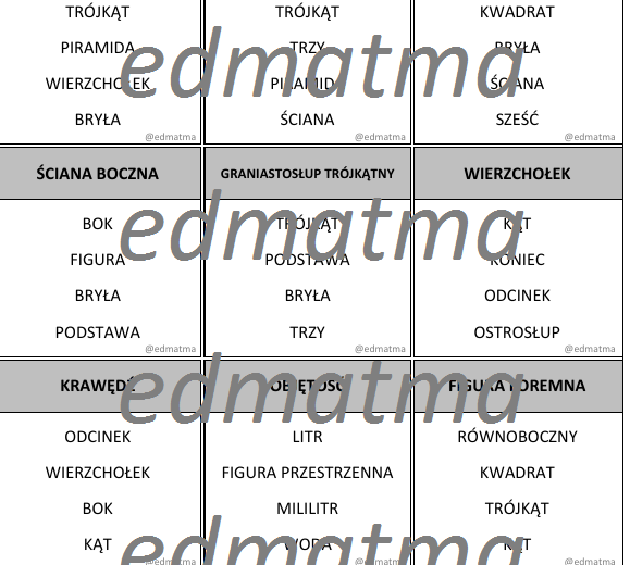 Taboo - bryły, matematyka