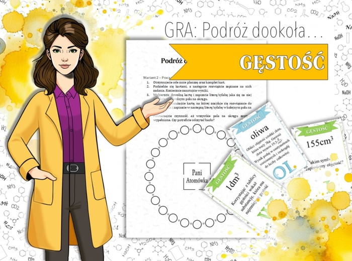 Klasa 7 Chemia. Gęstość. Podróż dookoła gęstości. Gra edukacyjna.