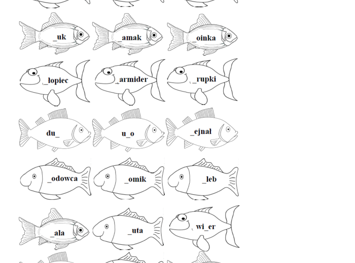 Gra ortograficzna - rybki