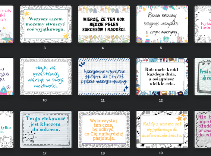 Plakaty z hasłami - nowy rok szkolny