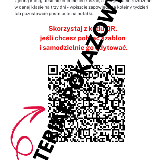 E-book Planer tygodniowy na języku polskim. Jak planować pracę w starszych klasach szkoły podstawowej.