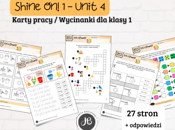 Materiały do Shine On! 1 Unit 4 – Let's Count! - karty pracy - wklejki/wycinanki