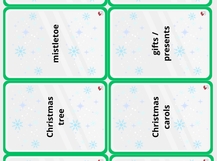 CHRISTMAS CHALLENGE klasy 4-8 *GRY*31 Flashcards* Zagadki* Karty pracy* Kolorowanki*- OGARNIJ ŚWIĘTA JEDNYM PLIKIEM 50str.