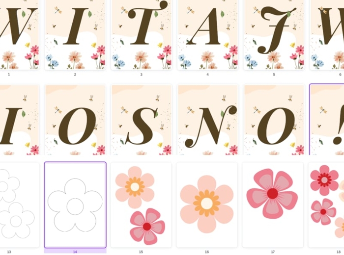 WITAJ WIOSNO! - girlanda + kwiatki do wycięcia