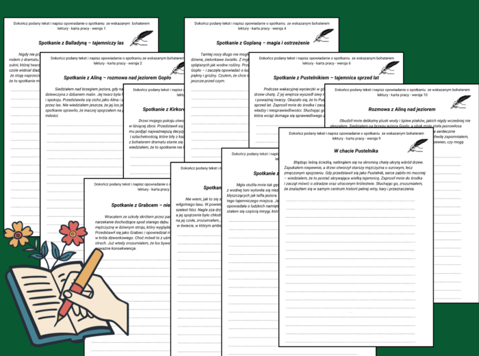 "BALLADYNA" - karty pracy - wstępy opowiadań - OPOWIADANIE - ćwiczenia redakcyjne