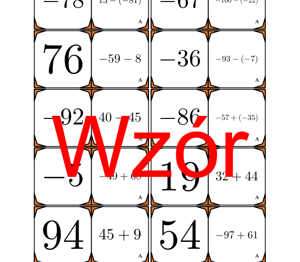Domino - Dodawanie i odejmowanie liczb całkowitych | matematyka