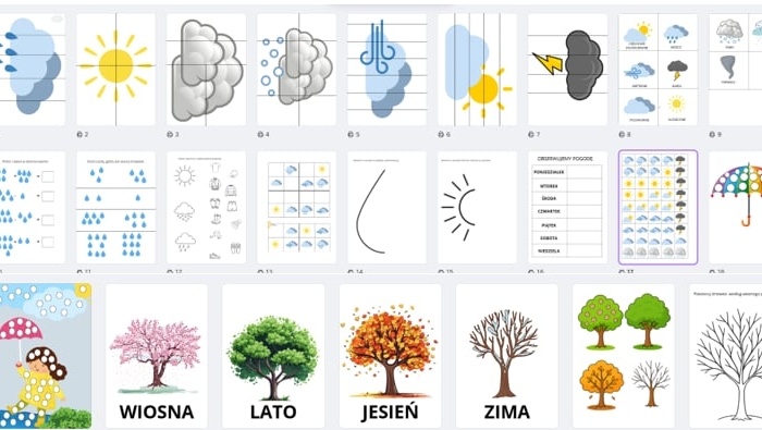 Pogoda, pory roku zadania