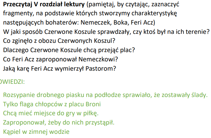 Chłopcy z placu Broni - cykl lekcji