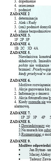 POWÓRKI PRZED EGZAMINEM. Z BOHATERAMI "KAMIENI NA SZANIEC" PRZYPOWMINAMY WIADOMOSCI Z ZAKRESU SKŁADNI.