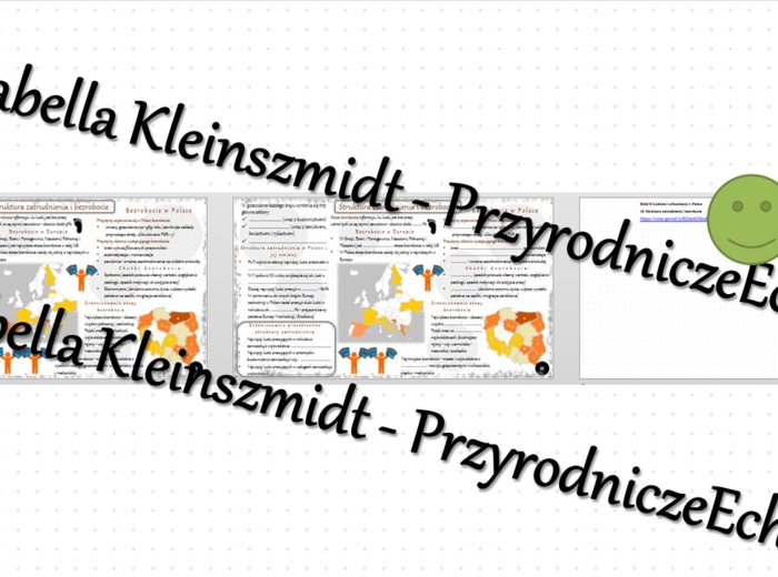 Minizestaw na temat „Struktura zatrudnienia i bezrobocie” – sketchnotka + karta pracy w power point + gratisowy link do prezentacji multimedialnej niekomercyjnej wykonanej w genial.ly do indywidualnego pobrania i użycia do celów niekomercyjnych. Geografi