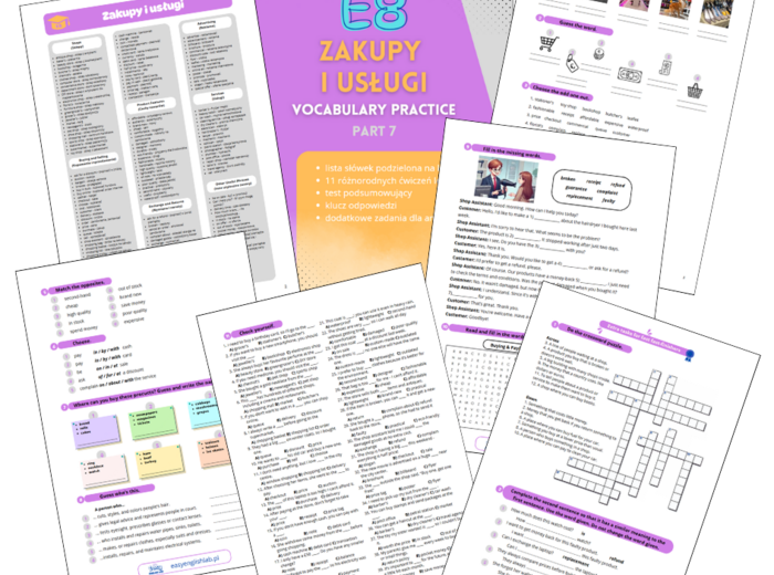 Egzamin Ósmoklasisty. Vocabulary Practice. Zakupy i usługi