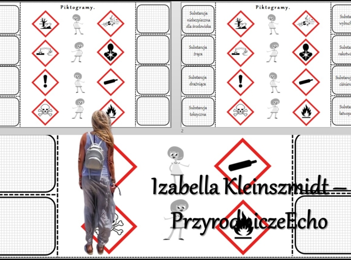 Notatka okienkowa/stacja zadaniowe/notatka/notatka graficzna/karta pracy/sketchnotka „Piktogramy”, „Zasady bezpieczeństwa na lekcji chemii” w pdf. Chemia 7, dział „Substancje”. Materiał wykonany na podstawie podręcznika z wydawnictwa MAC – nowość 2024/20