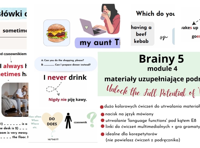 Brainy 5,unit 4, dodatkowe materiały dla nauczyciela/korepatytora
