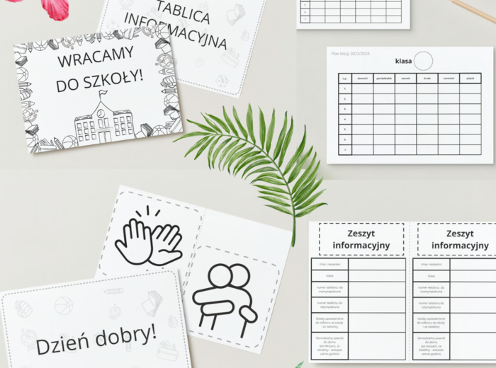 Wracamy do szkoły - zestaw dla nauczyciela i ucznia _ CZARNO-BIAŁY