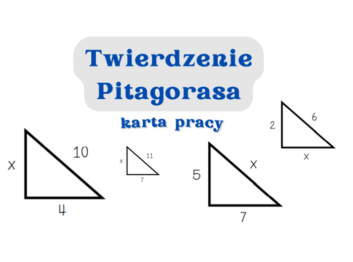 Twierdzenie Pitagorasa - karta pracy