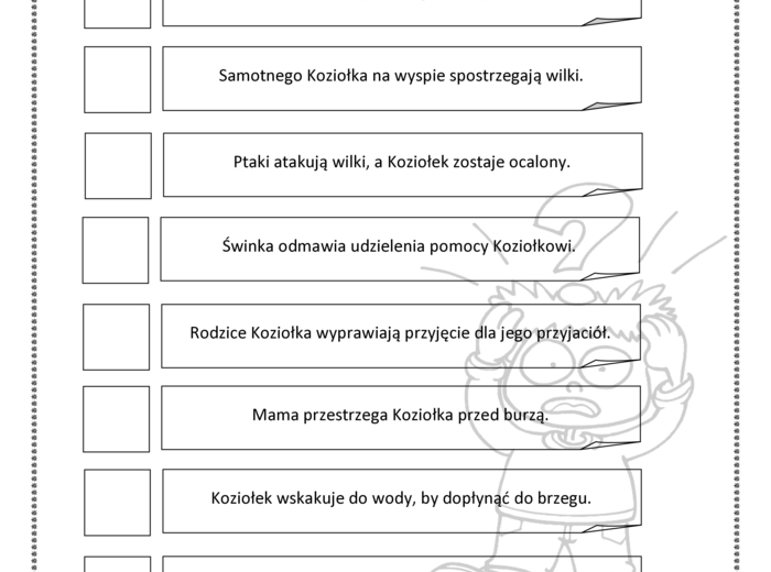 Nie płacz koziołku - karty pracy do lektury (PDF)