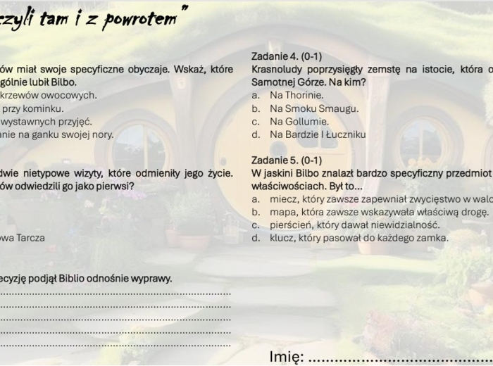 Zestaw lekturowy "Hobbit, czyli tam i z powrotem"
