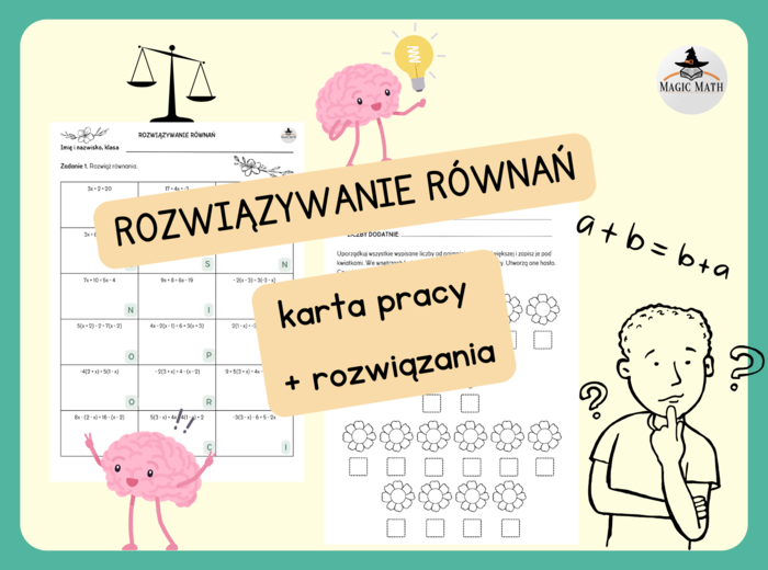 ROZWIĄZYWANIE RÓWNAŃ, RÓWNANIA, klasy 6-8