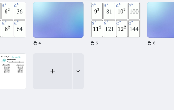Gra Piotruś "Kwadraty liczb"