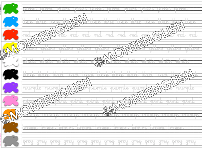 Nauka pisania po śladzie: Colours TRACING