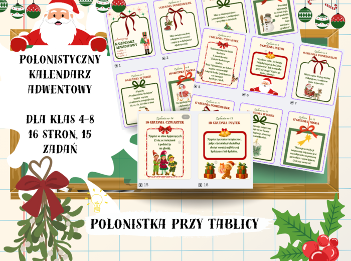 Polonistyczny kalendarz adwentowy dla klas 4-8
