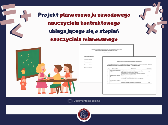 Projekt planu rozwoju zawodowego - nauczyciel mianowany | Dokument DOCX do edycji | Gotowy wzór awansu