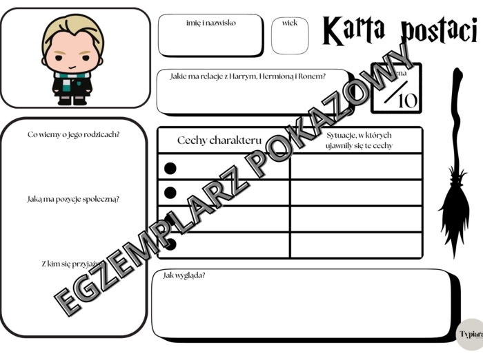 Karty postaci - "Harry Potter i Kamień Filozoficzny"