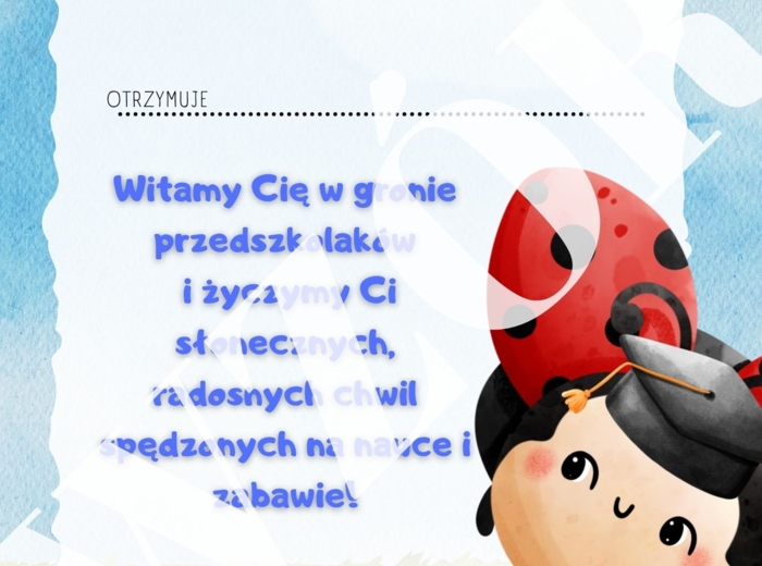 Biedronka: pasowanie na zerówkowicza