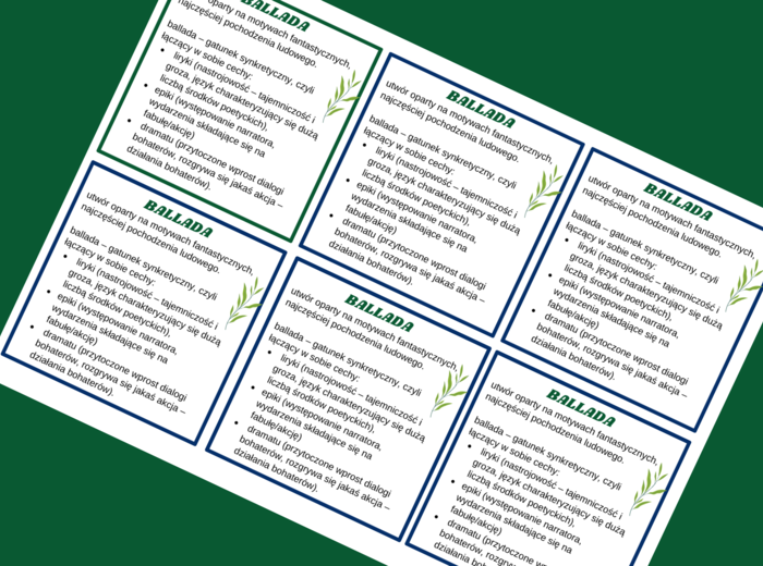 BALLADA – cechy – wklejka - gatunek synkretyczny