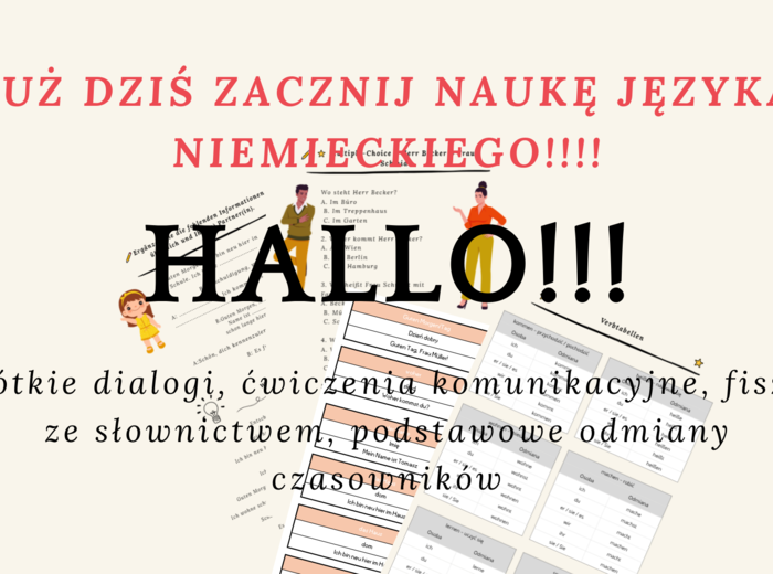 KARTY PRACY!!! Deutsch A1 – Arbeitsblätter Willkommen! Język niemiecki, podstawy