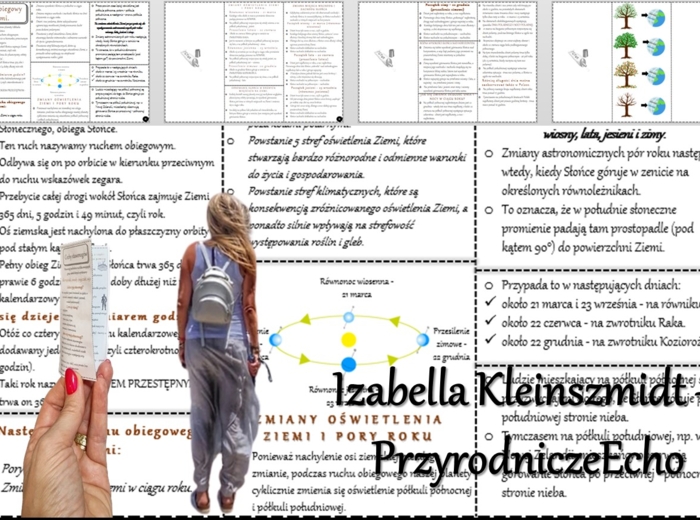 Książeczka/sketchnotka/notatka/wklejka/streszczenie dla ucznia i przypomnienie dla nauczyciela/edukacja domowa/materiał w pigułce. Temat „Ruch obiegowy Ziemi” w pdf. Geografia 6, dział „Ruchy Ziemi”. Nowość 2024/2025.