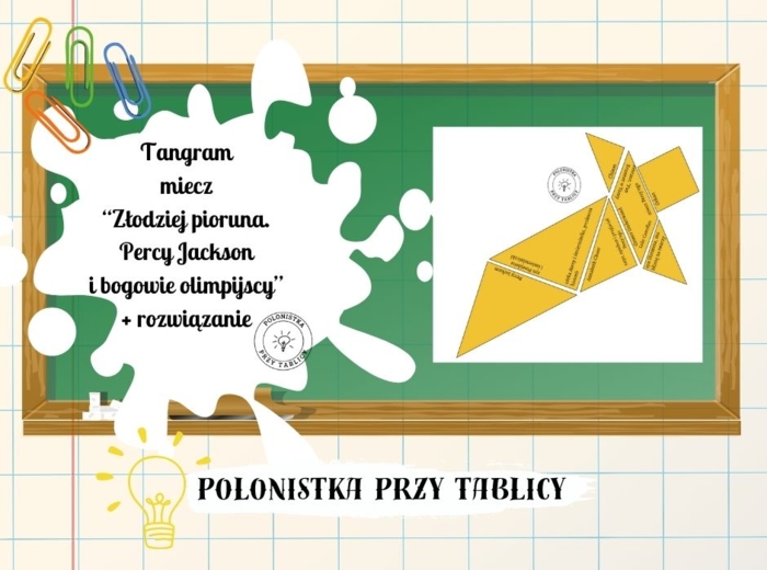 "Złodziej pioruna. Percy Jackson i bogowie olimpijscy" tangram + rozwiązanie