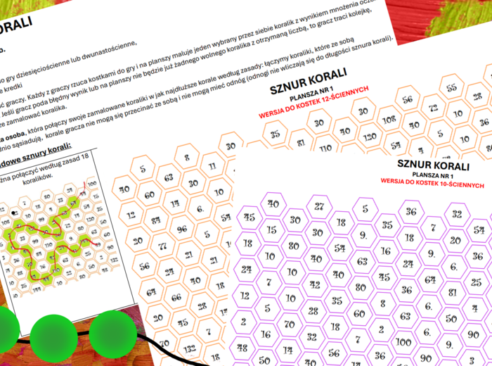 (klasa 4, klasa 5, klasa6) GRA Sznur korali (z tabliczką mnożenia)