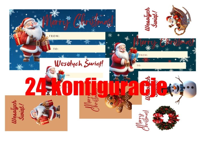 KALENDARZ ADWENTOWY MEGA ZESTAW NA ŚWIĘTA W DWÓCH JĘZYKACH PL ANG