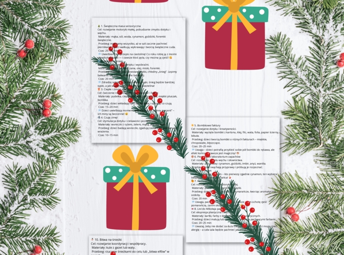 Sensoryczne zabawy świąteczne w przedszkolu