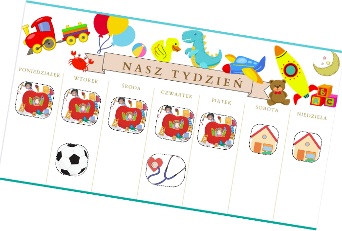 RUCHOMY KALENDARZ TYGODNIOWY