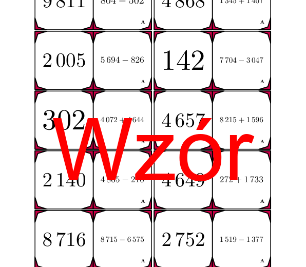 Domino - Dodawanie i odejmowanie do 10000 | matematyka