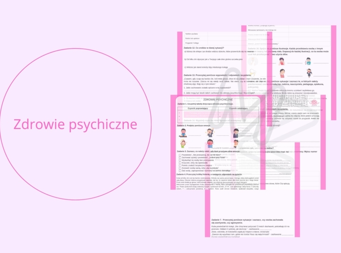 Zdrowie psychiczne - karty pracy