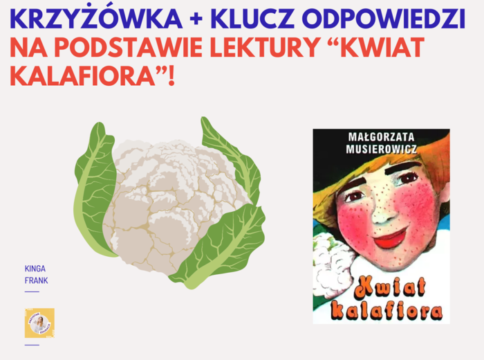 📚 Krzyżówka z lektury „Kwiat Kalafiora” 📝