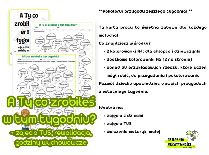 A Ty co zrobiłeś w tym tygodniu? - zajęcia TUS, rewalidacja, godziny wychowawcze
