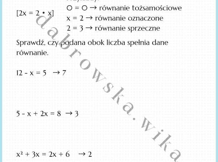 Liczby spełniające równania