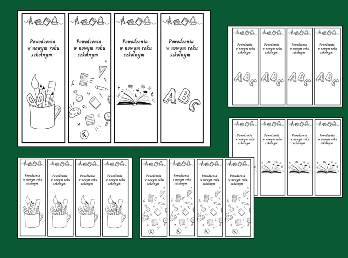 POWRÓT DO SZKOŁY – szkoła – zakładki do książek – zakładka – wersja 2