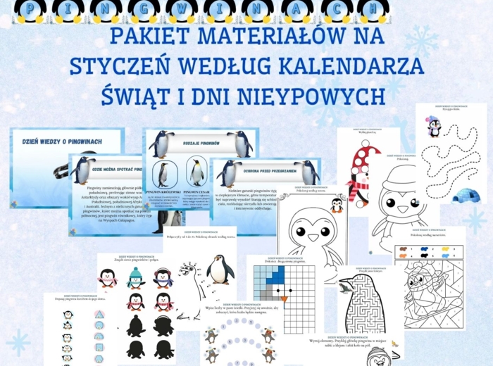 PAKIET MATERIAŁÓW NA STYCZEŃ WEDŁUG KALENDARZA ŚWIĄT I DNI NIETYPOWYCH.