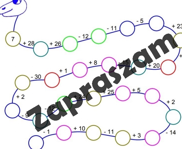 Matematyczny wąż do 100