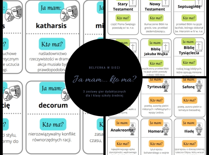 "Ja mam... kto ma?" 3 zestawy kart dydaktycznych - starożytność