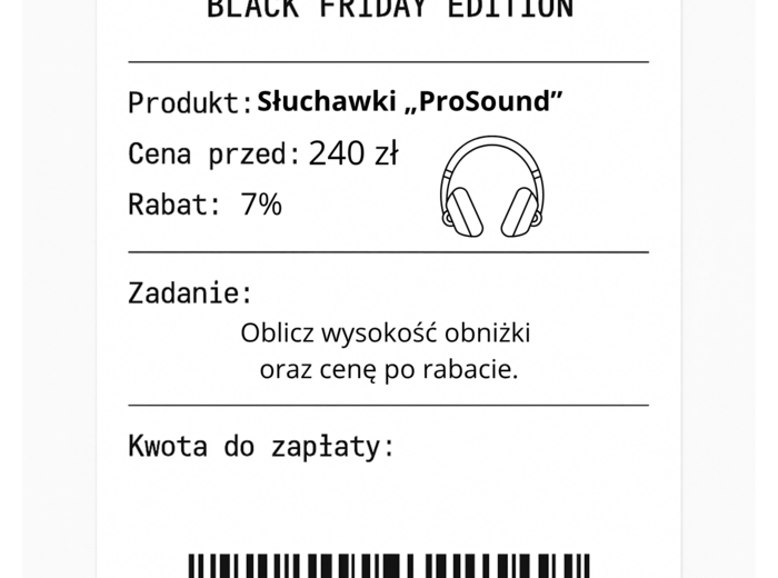 ⭐53 PARAGONY MATEMATYCZNE – BLACK FRIDAY EDITION (różne poziomy trudności / podwójne rabaty/ zamiast kartkówki)