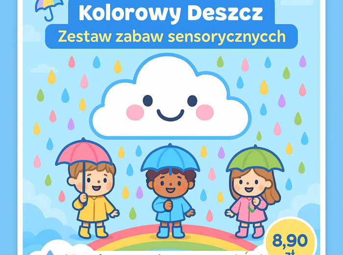 Kolorowy Deszcz – zestaw zabaw sensorycznych